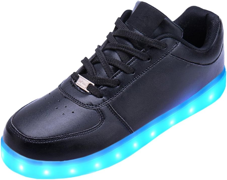 Lekuni Unisex Shoes 2017 Improvement 7 Color Flashing LED Light Up Low Top Trainers (Size 10 (43)