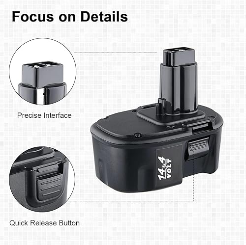 Miniatura 4 de PDstation Paquete de 2 baterías DC9091 DW9094 de 4.8 Ah de repuesto para Dewalt 14.4V batería DW9091 DE9091 DE9092 DE9038 compatible con Dewalt