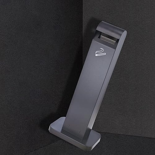 Miniatura 5 de Bote de basura Cenicero vertical al aire libre de acero inoxidable para cigarrillos a tope cenicero cenicero comercial Soporte de piso para fumar