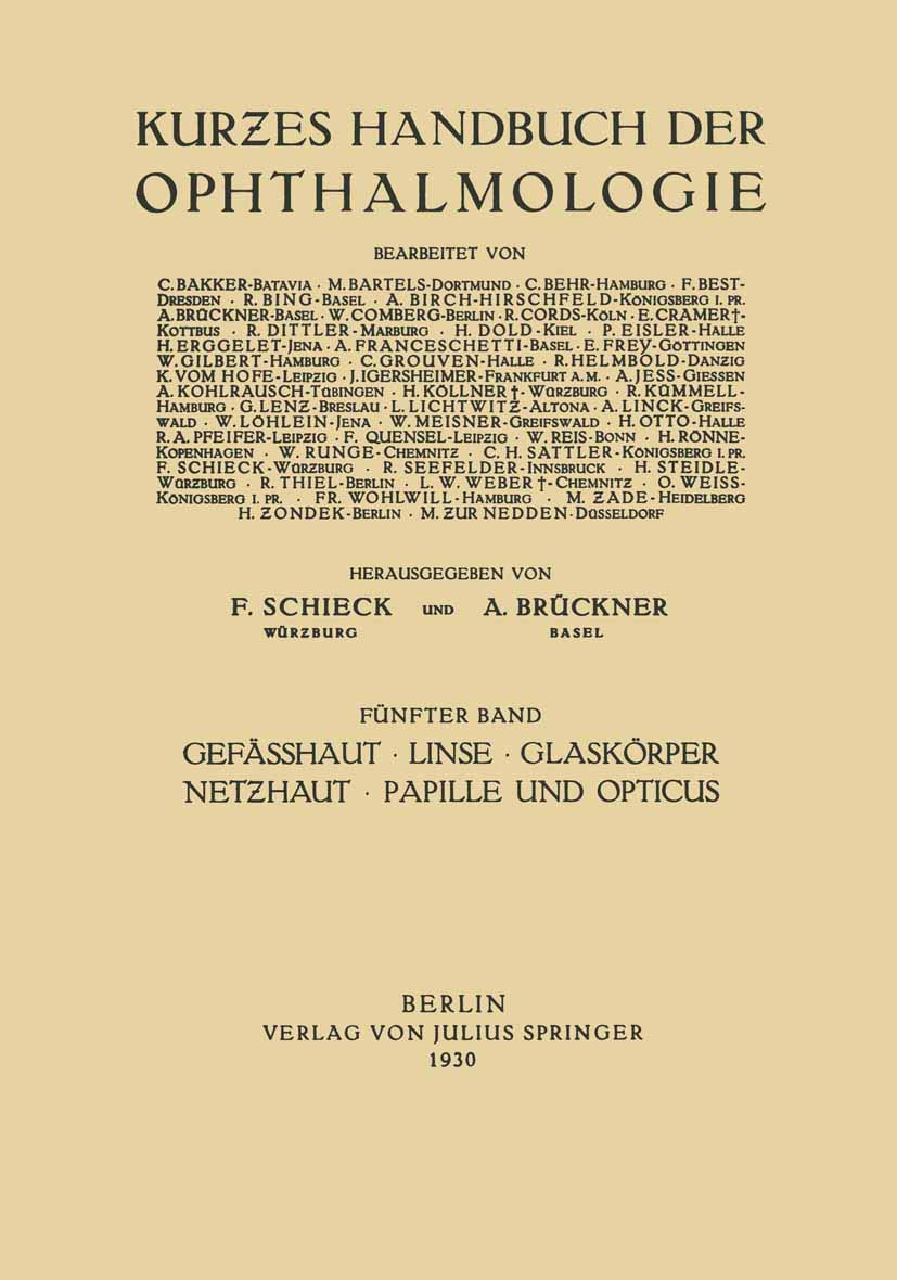 Gefässhaut - Linse Glaskörper - Netƶhaut Papille Und Opticus