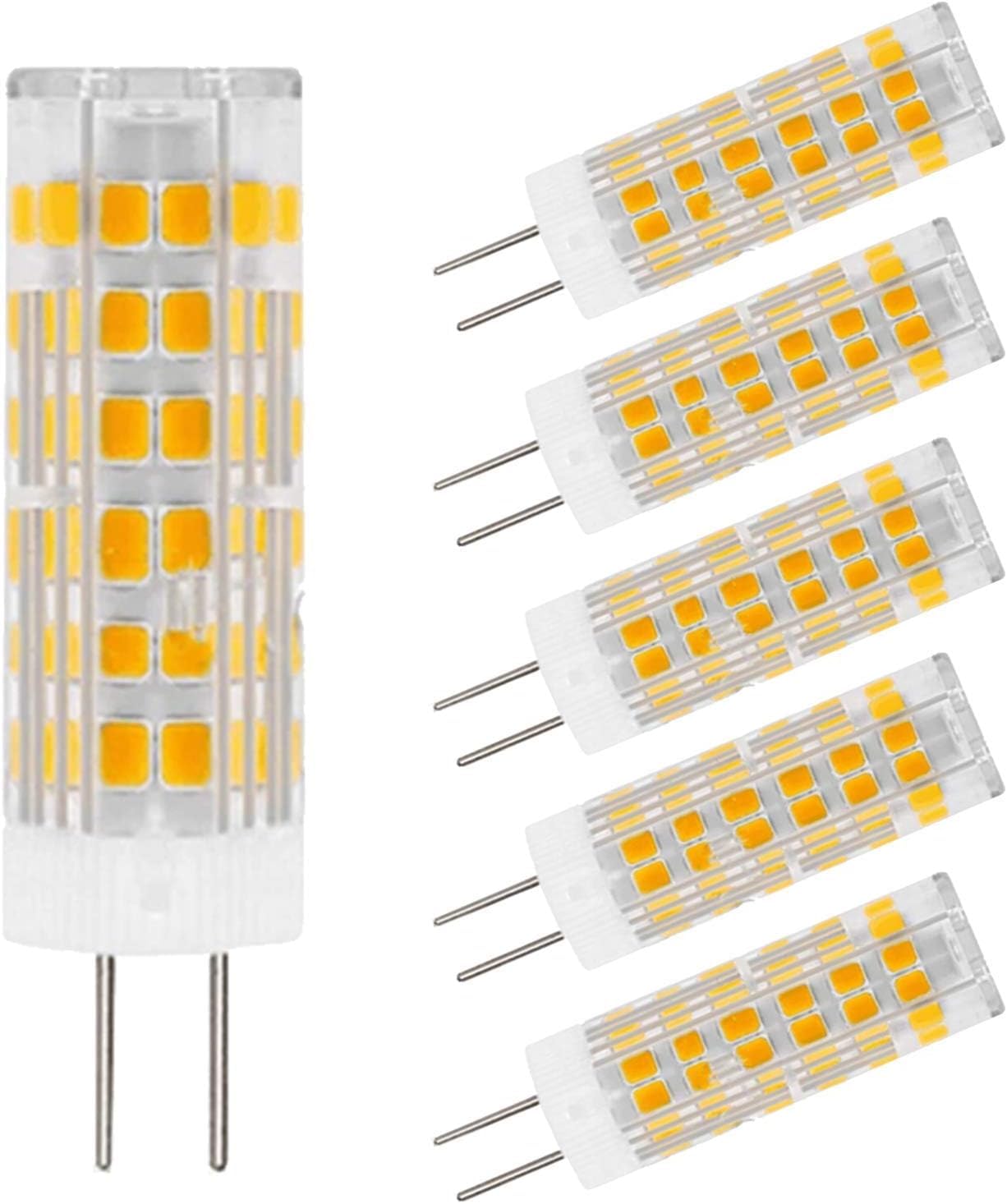 Bombilla LED G4, bombilla G4 doble clavija, bombilla foco G4 7 W, cálido 3000 K en lugar lámpara halógena G4 70 W utilizada paisaje, luz gabinete, luz techo, 6 piezas en un paquete