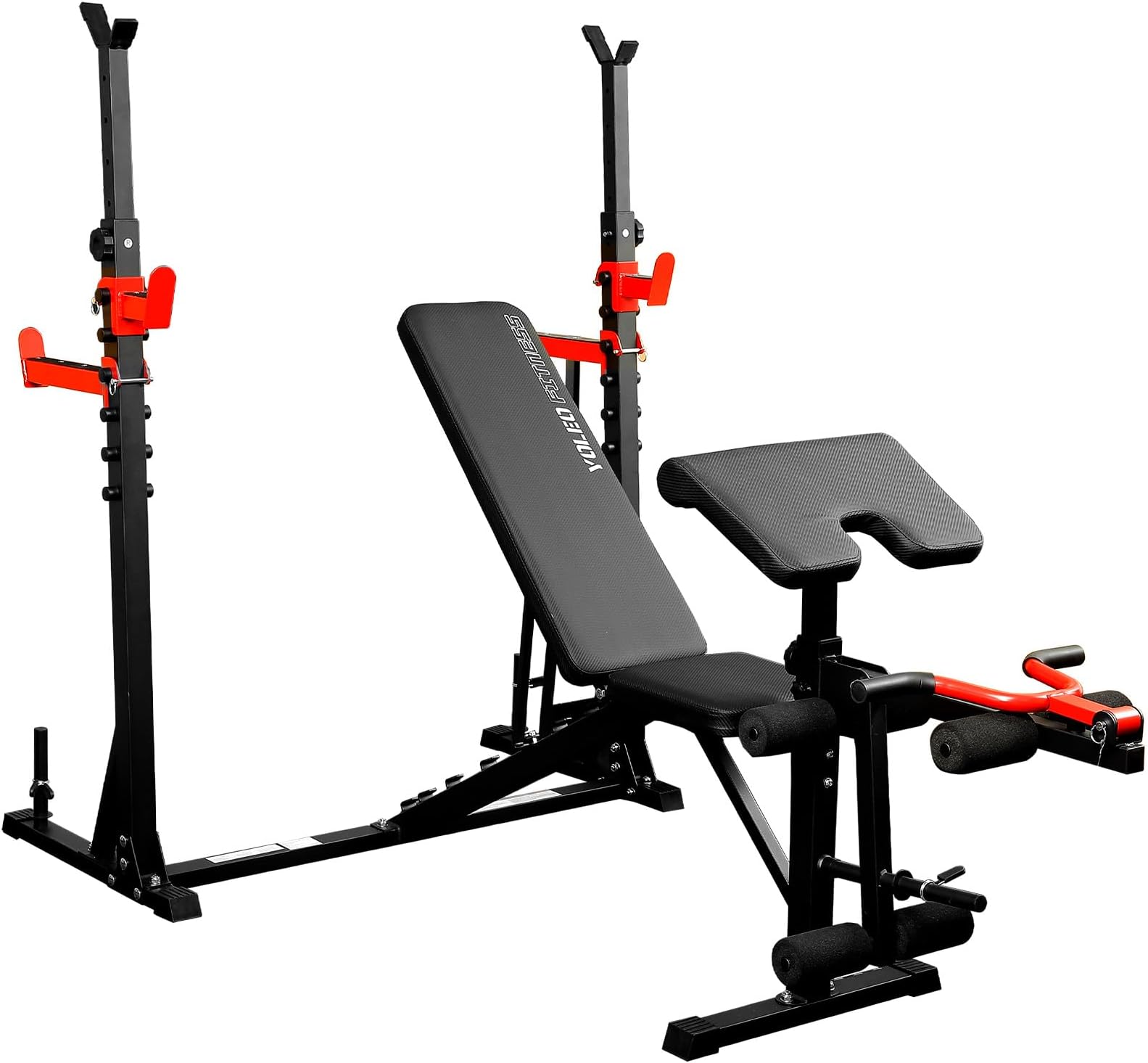 YOLEO Weight Bench（Upgrade Version）- Seat/Back/Feet Adjustable, 550 lbs Capacity, Folding Flat/Incline/Decline FID Bench, Perfect for Full Body Workouts and Home Gym
