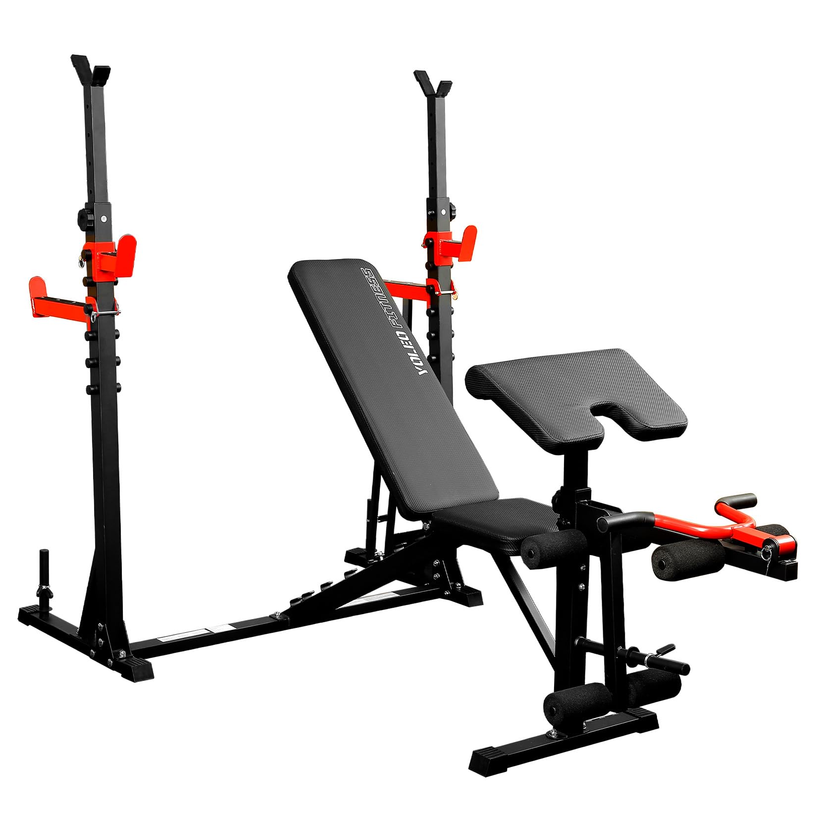 YOLEO Weight Bench（Upgrade Version）- Seat/Back/Feet Adjustable, 550 lbs Capacity, Folding Flat/Incline/Decline FID Bench, Perfect for Full Body Workouts and Home Gym
