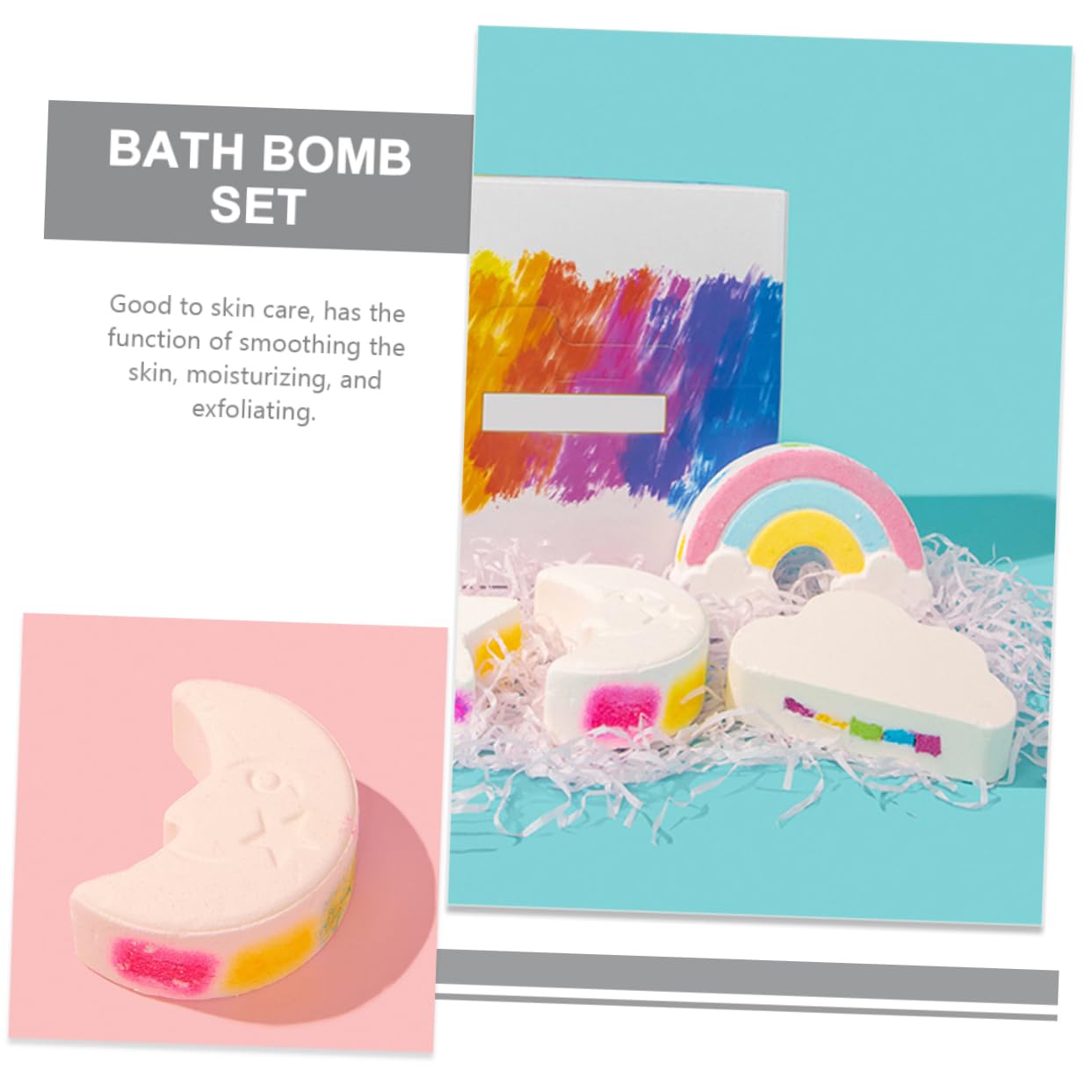 FRCOLOR 4stücke Süße Badebomben Mit Ätherischen Ölen Bunte Schaum-badebälle Für Entspannende Bäder Und Hautpflege Geschenkidee Für Jeden Anlass