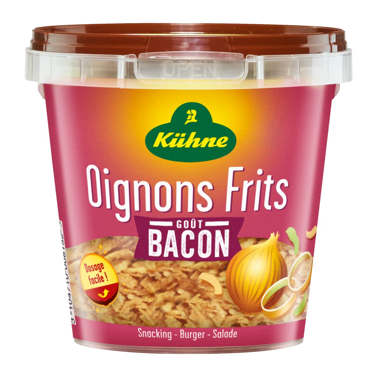 Lot de 3 unités *** KUHNE Oignons frits goût bacon 100g