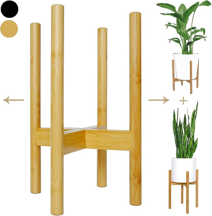 2 Pack Mid Century Plant Stands Adjustable Plant Stands