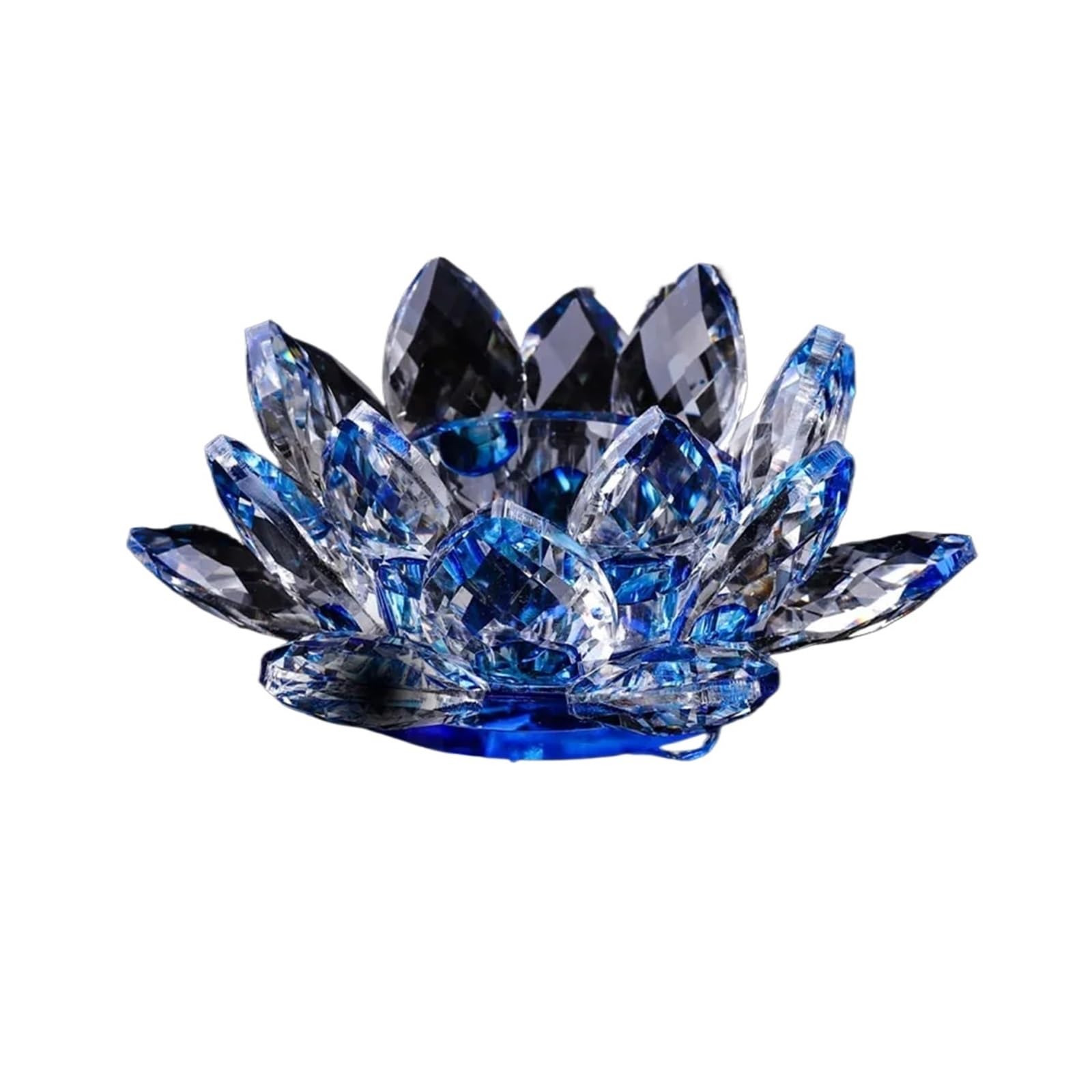 Handcrafts Crystal Lotus Flower Candlesticks Glass Tealight Candle Holders Ornament Home Decor(Color5)