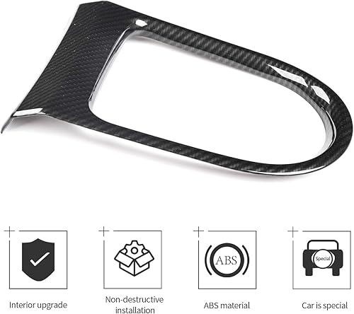 Miniatura 3 de Center Console Gear Shift Panel Frame Cover Trim Carbon Fiber Interior Accessories Compatible with Ford Mustang 2015-2020