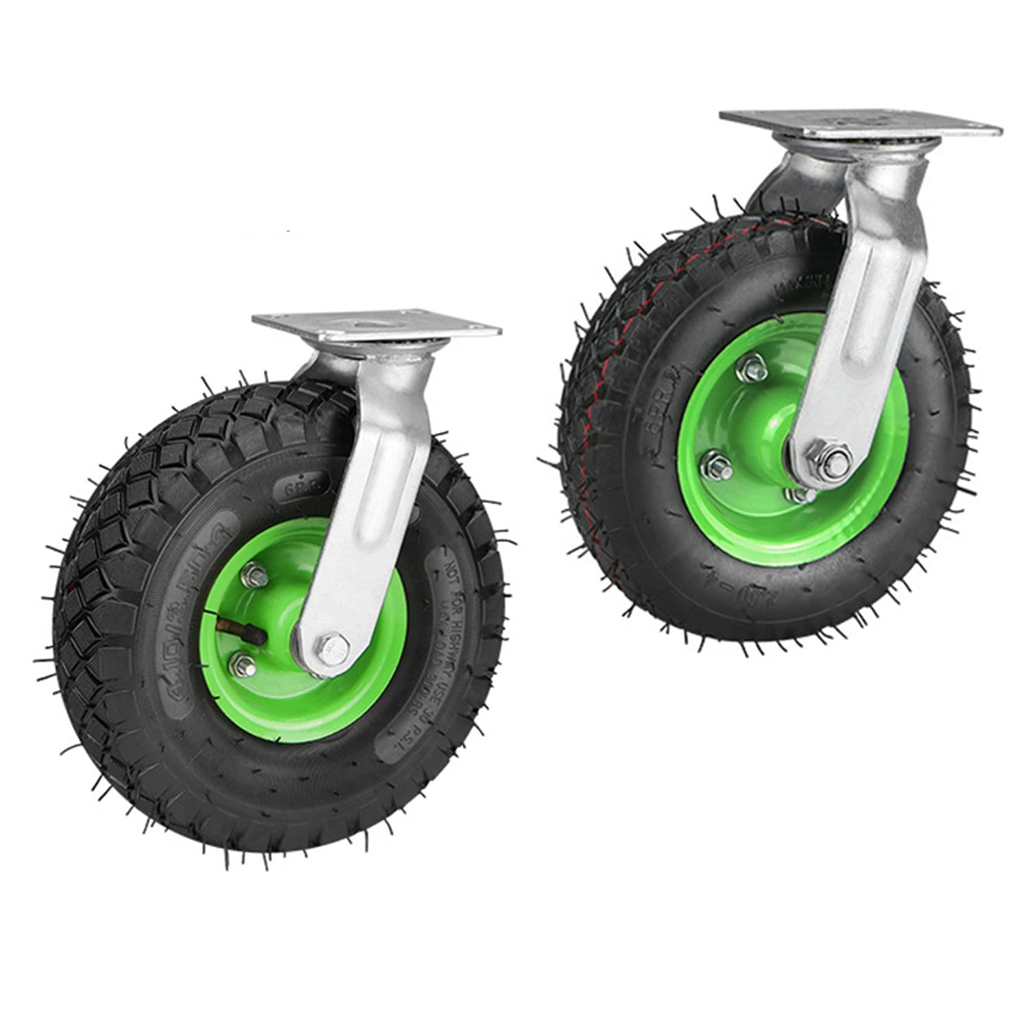 Ruote Per Carrello Carichi Pesanti,215 mm Per Carichi Pesanti,Set di due ruote girevoli con assorbimento degli urti,Per Il Trasporto Pesanti,Capacità 250kg,Adatte Per Carrelli e Trasportatori
