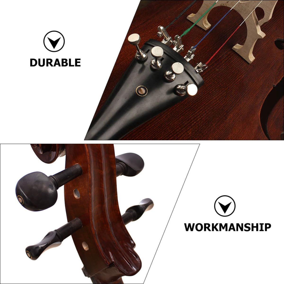 Gatuida Ebenholz Cellozubehör Set für Holzcellos Cellozubehör mit Verschiedenen Farben Werkzeuge zur Pflege von Ebenholz-cellos Zufällige Farbe