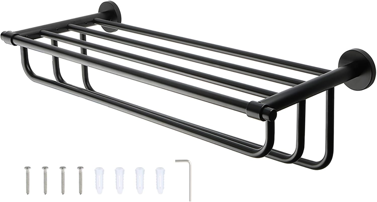 Uр Tо 40% оƒƒ Alise Bathroom Lavatory Towel Rack Towel Shelf with 3 Towel Bars Wall Mount Holder,24-Inch SUS 304 Stainless Steel Matte Black Tор Brаndѕ Alise Bathroom Lavatory Towel Rack Towel Shelf with 3 Towel Bars Wall Mount Holder,24-Inch SUS 304 Stainless Steel Matte Black