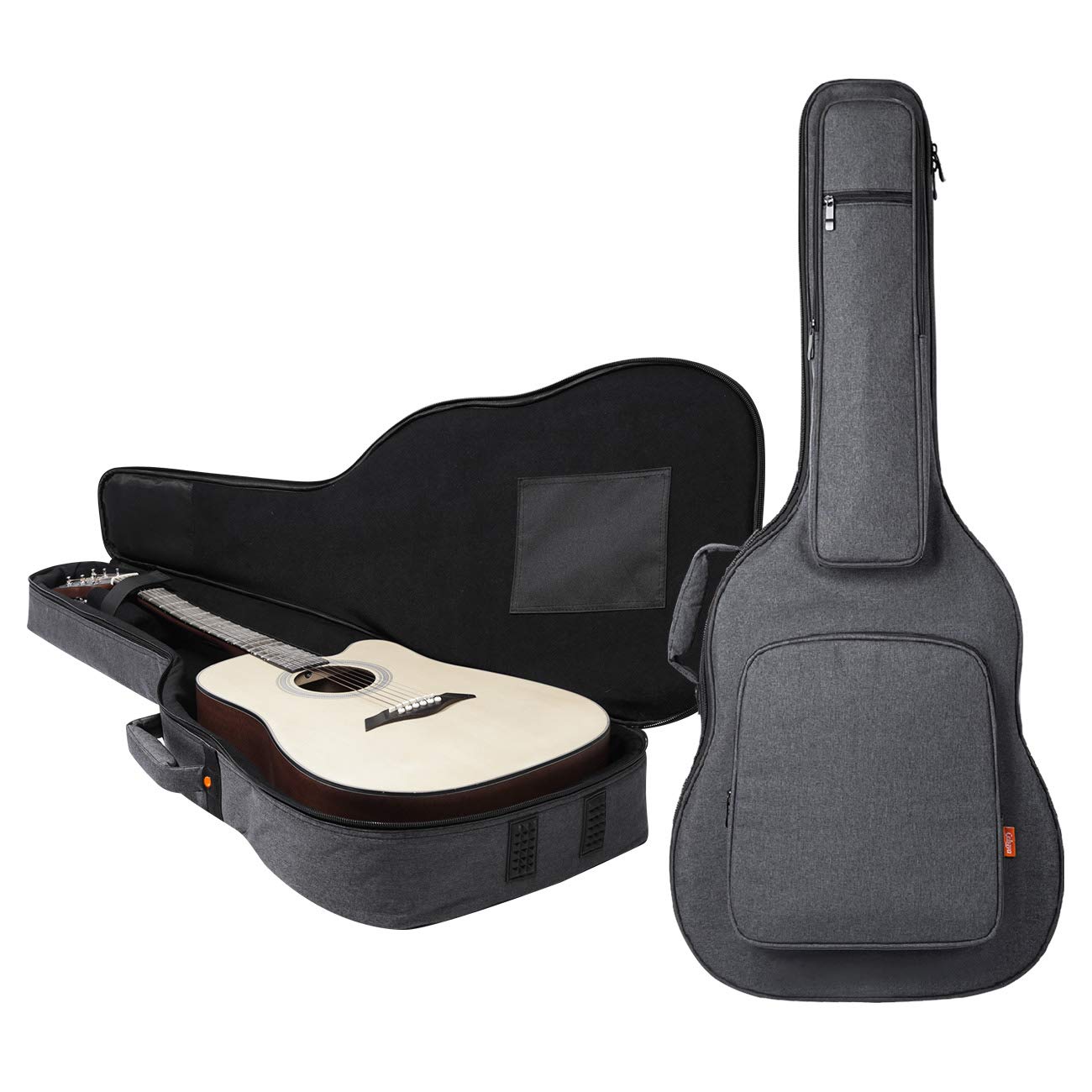 CAHAYA Borsa Chitarra Imbottita 18mm Custodia per Chitarra Acustica e Classica [Ultima Versione Rinforzata] con 5 Tasche Portaoggetti CY0176