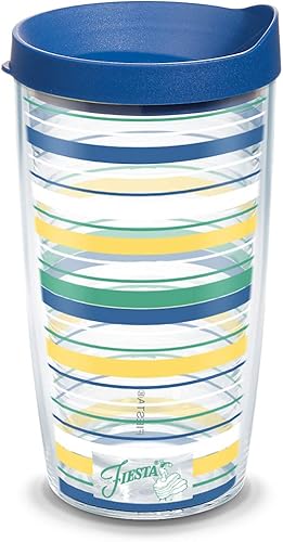 Miniatura 10 de Tervis Vaso aislado de doble pared Fiesta Meadow Stripes hecho en Estados Unidos mantiene las bebidas frías y calientes, 24 onzas, clásico sin tapa