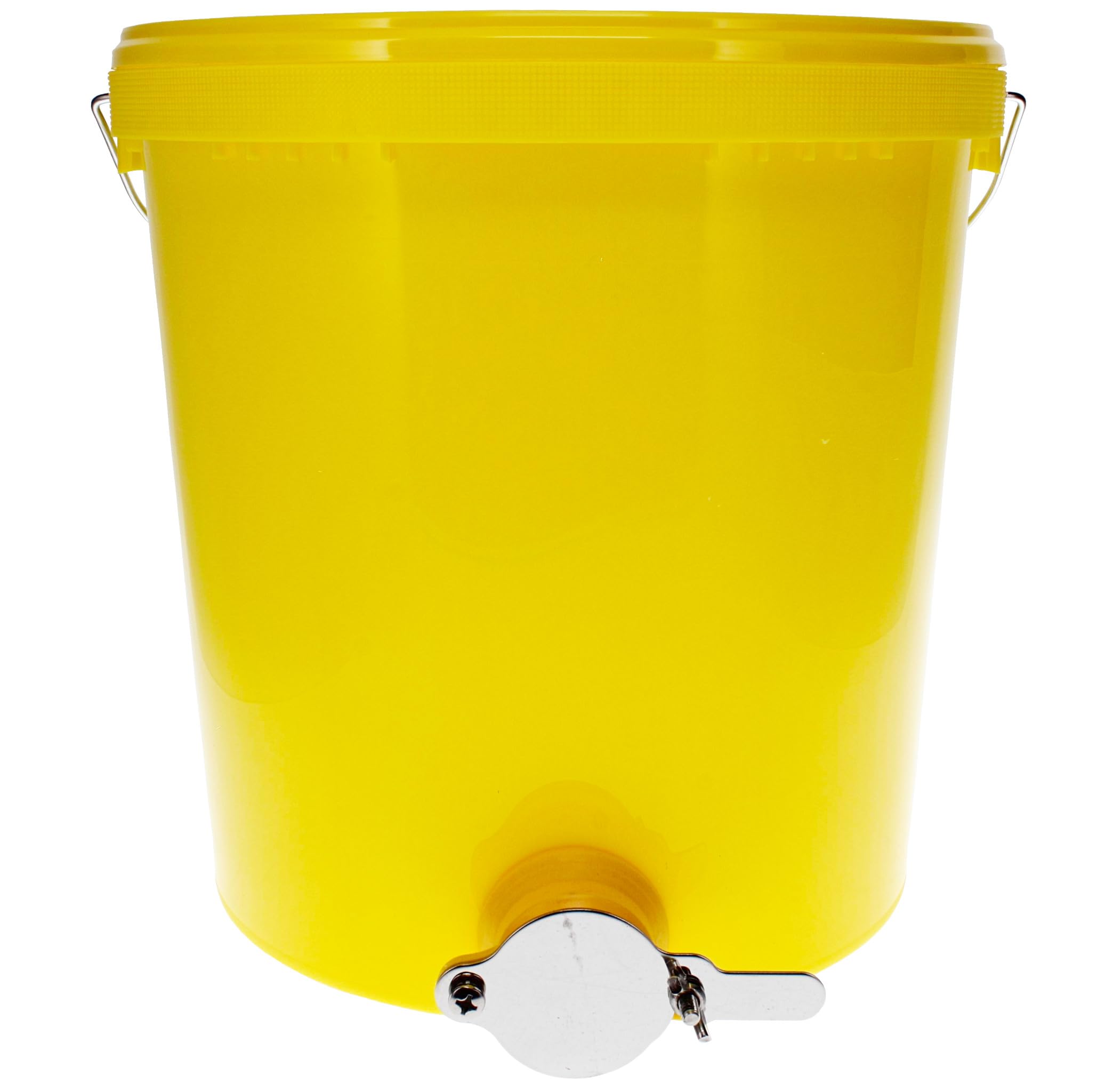 Abfülleimer 25kg mit Quetschhahn zum einfachen und schnellen Abfüllen des geschleuderten Honigs. Ideal auch für Jungimker die erst kleine Mengen zum abfüllen haben.