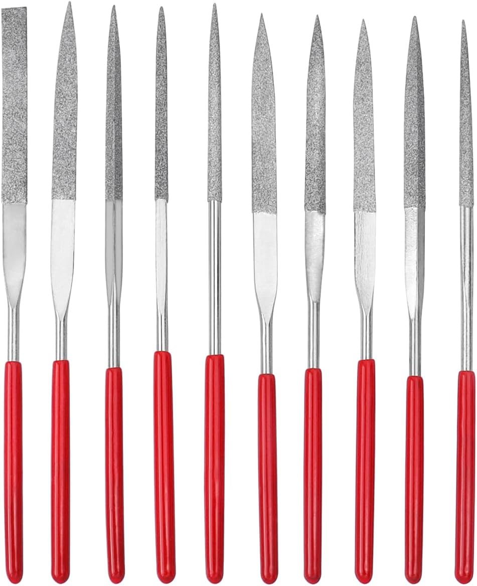 Evponk 10 Pcs Mini Diamond Needle File Set, 3x140mm Small Metal Files Jeweler...