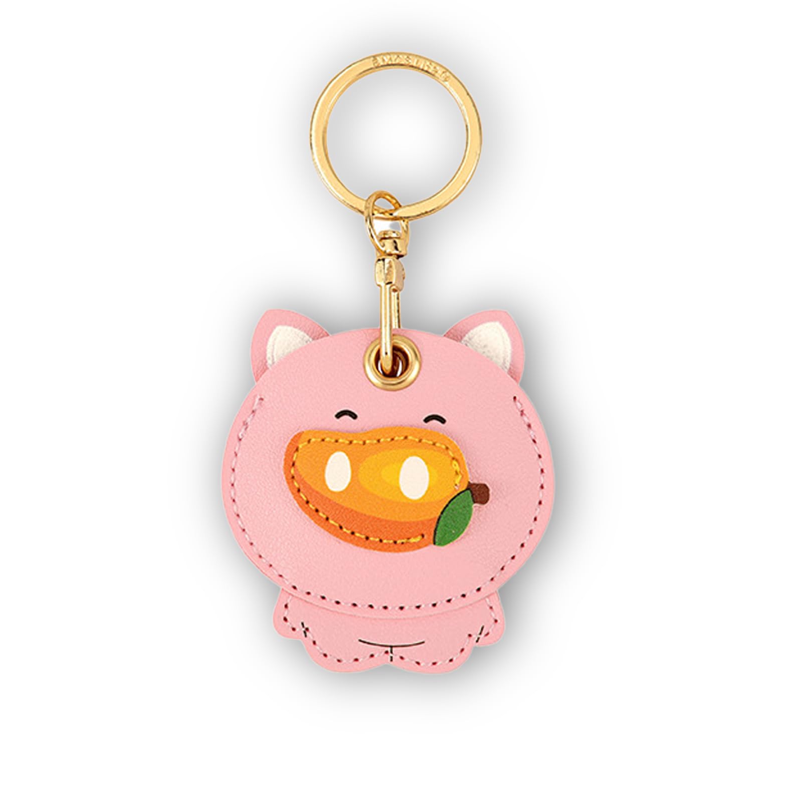 Leather Keychain Case Holder Compatible with Apple AirTag, GPS Airtag Keychain Finder Tracker with Key Ring, Anti-Scratch Protective Air Tag Cover