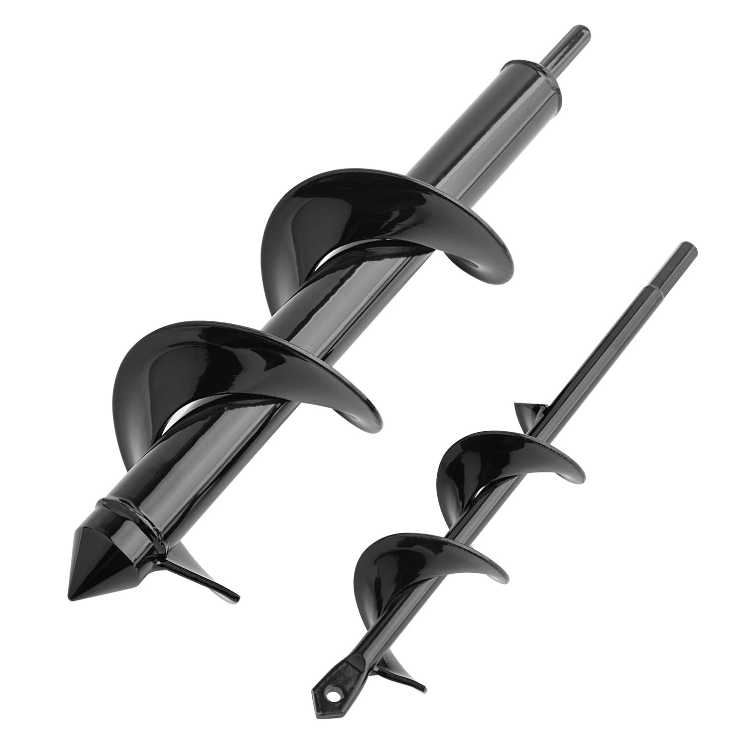Gunpla Broca de taladro de jardín para plantar bulbos, plántulas, 4 x 22 cm y 8 x 30 cm, 2 excavadoras de agujeros para postes, herramienta excavadora de valla con llave hexagonal de 3/8 pulgadas