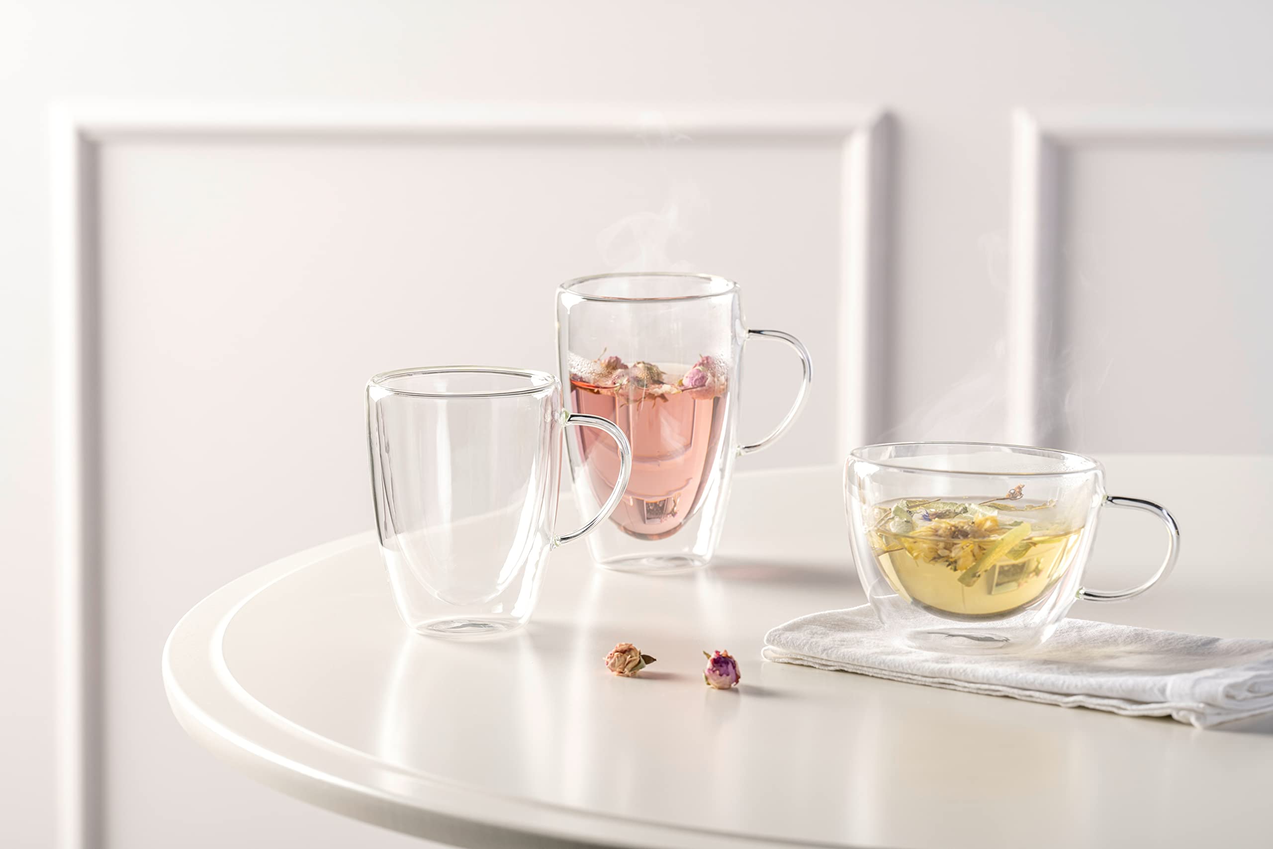 LEONARDO HOME Doppelwandtasse DUO 4er-Set 300 ml, 053062, Glas, 300 milliliters, Transparent