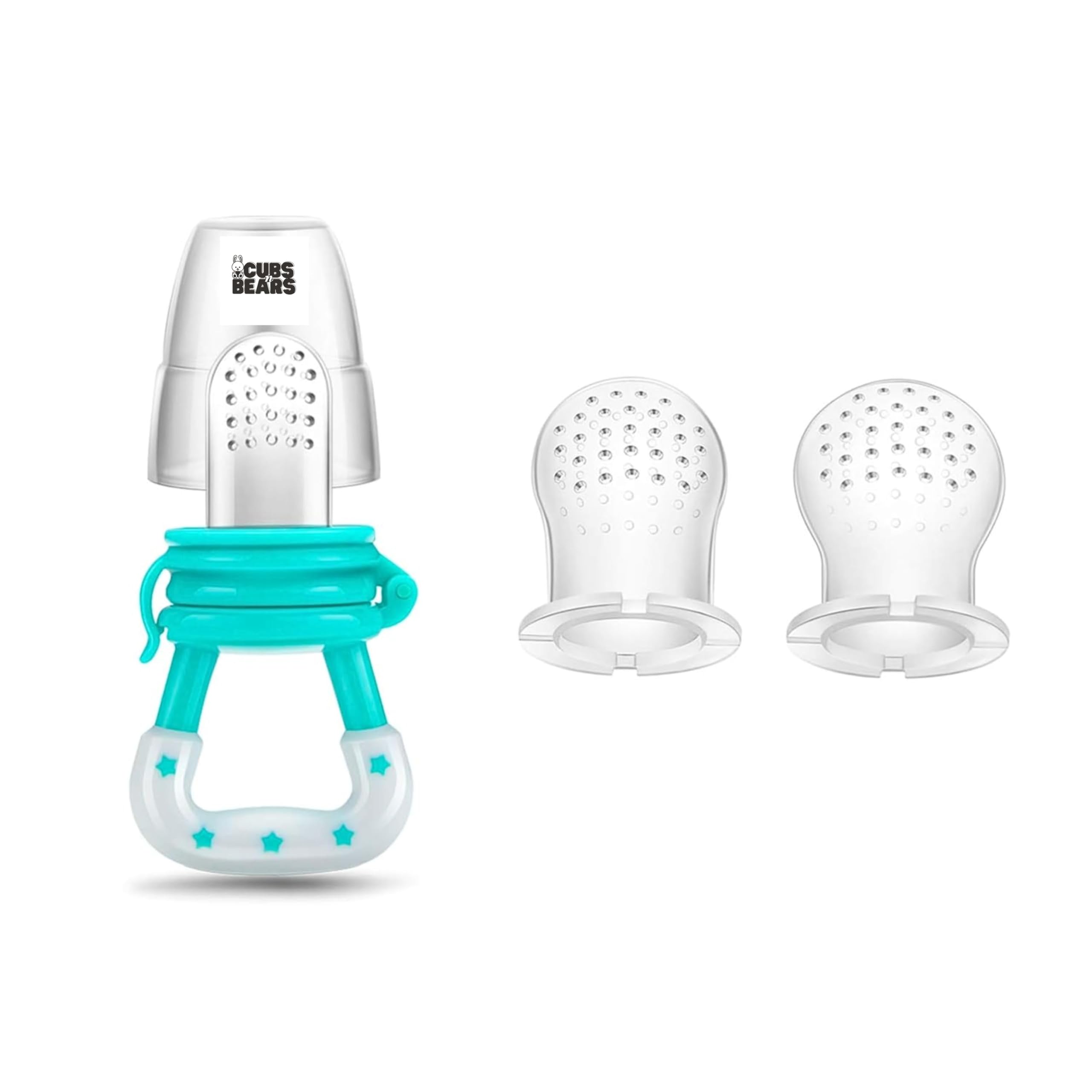 Baby Fresh Fruit Food Feeder Nibbler Pacifier, Training Massaging Toy Teether| Food Grade Soft Safe BPA-Free Silicone Pouches | Babies Toddlers Infants Kids (Pacifier)-image-34