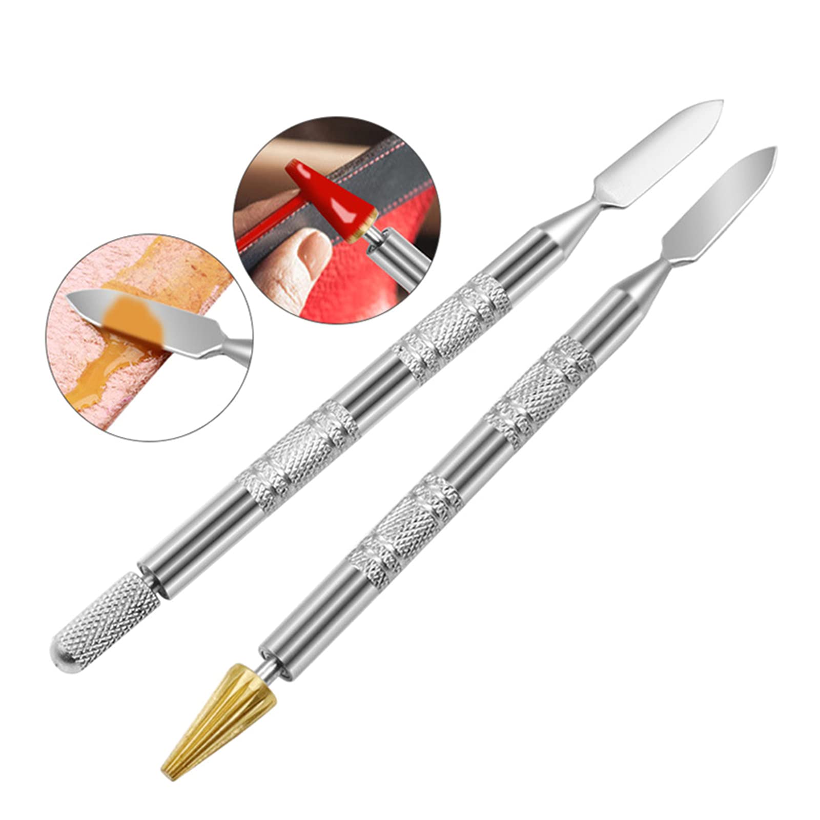 Stylo Applicateur Teinture Cuir - Double Pointe Métal Pour Bordure Cuir