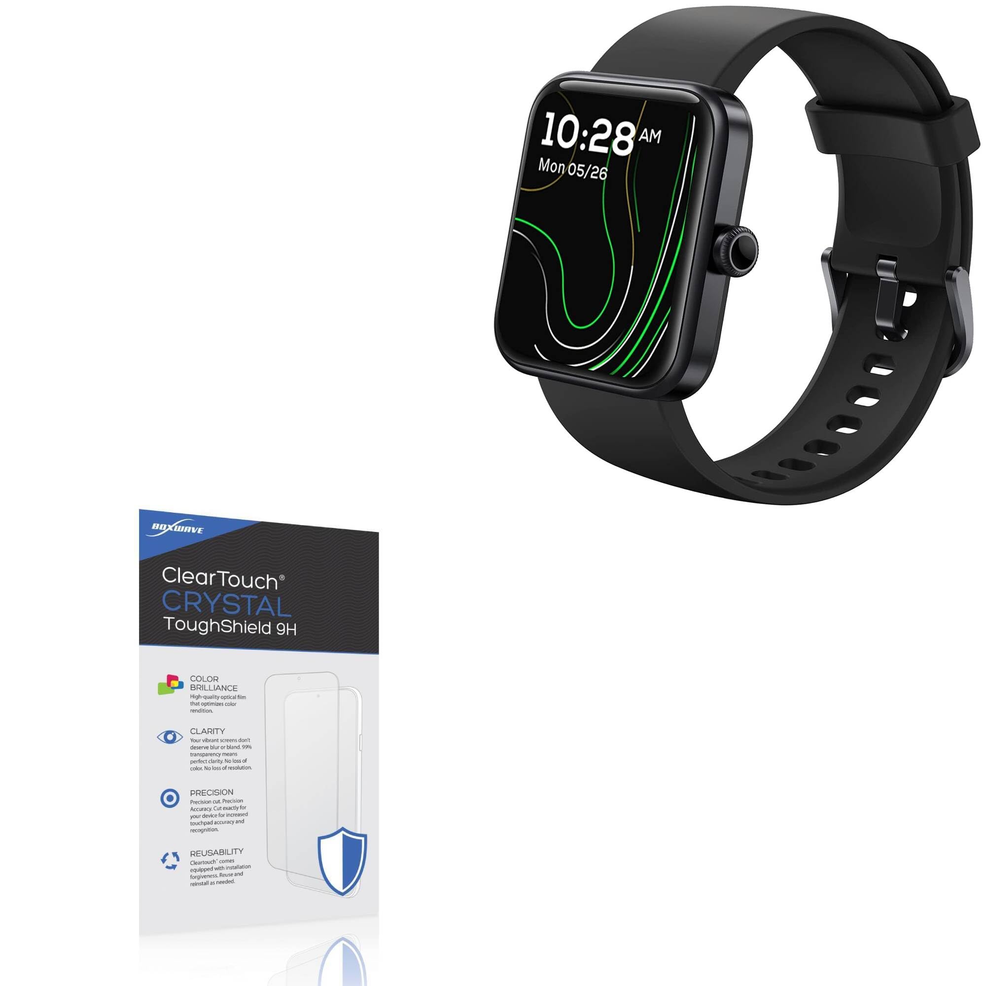 BoxWave Screen Protector Compatible With Umidigi UFit Pro - ClearTouch Crystal ToughShield 9H (2-Pack), Clear 9H Tough Flexible Film Screen Protector