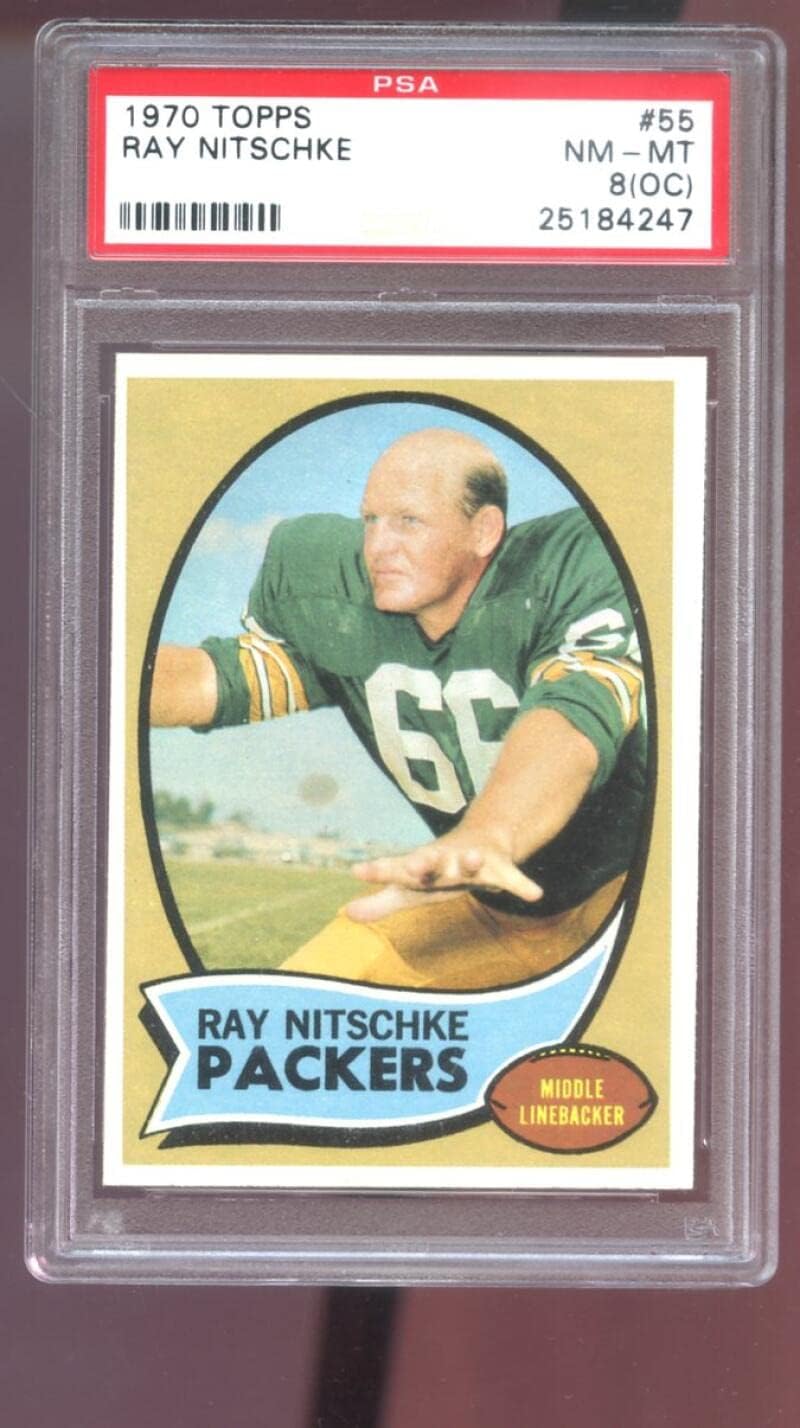 1970 Topps #55 Ray Nitschke PSA 8 (OC) Graded Football Card Green Bay Packers
