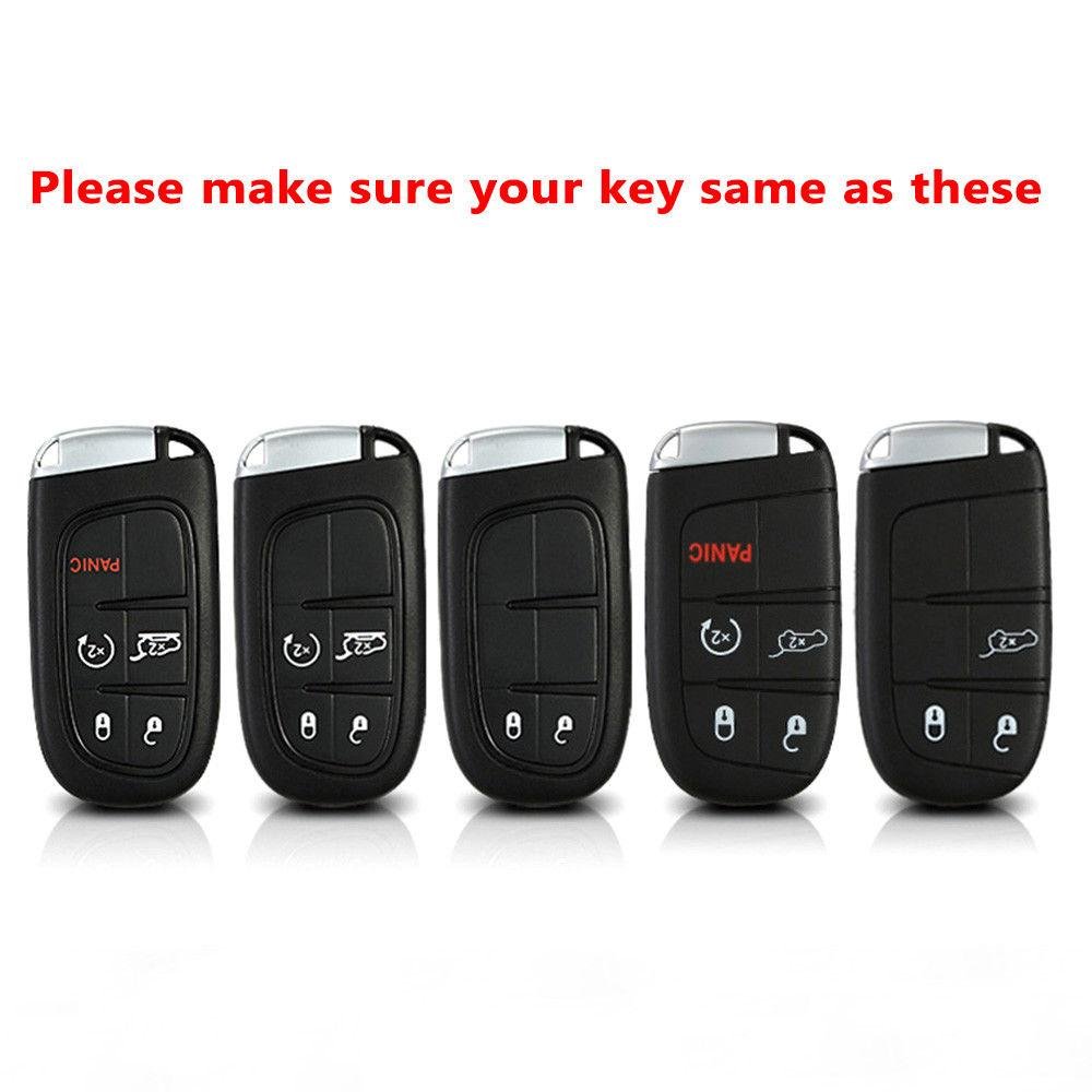 Xotic Tech Blue Soft TPU Key Fob Shell Skin Cover, Compatible with Chrysler 200 300 or Dodge Charger Challenger Dart Durango Journey or Jeep Grand Cherokee Renegade Smart Keyless Entry Key