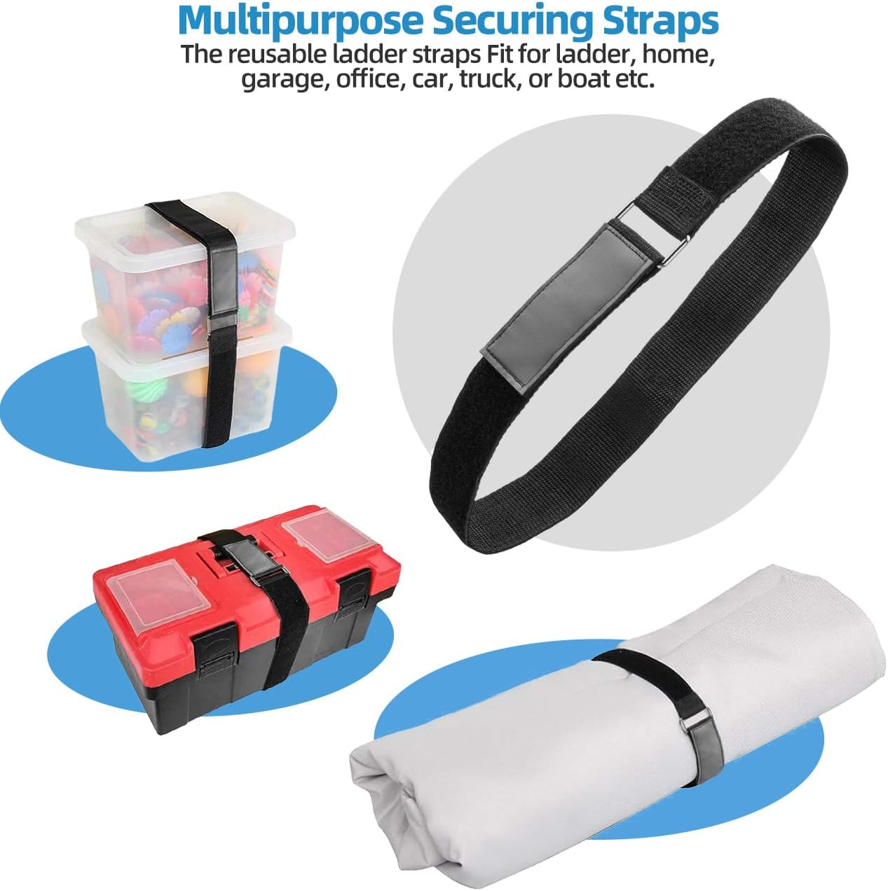 Reusable Ladder Straps, Ladder Rack Tie Down Straps with Nylon Hook & Loop image 5