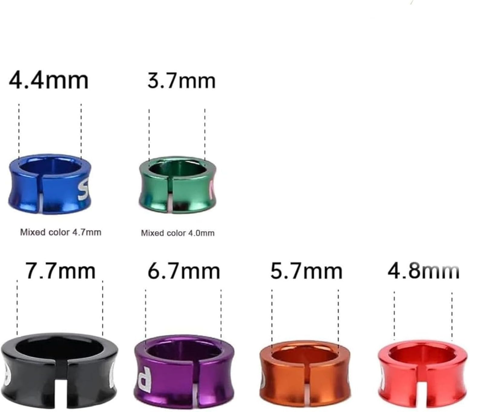 50 Anelli Aperti per Piedi a Forma di Uccello, per pappagalli, in Lega di Alluminio colorato(50pcs,8.0mm)
