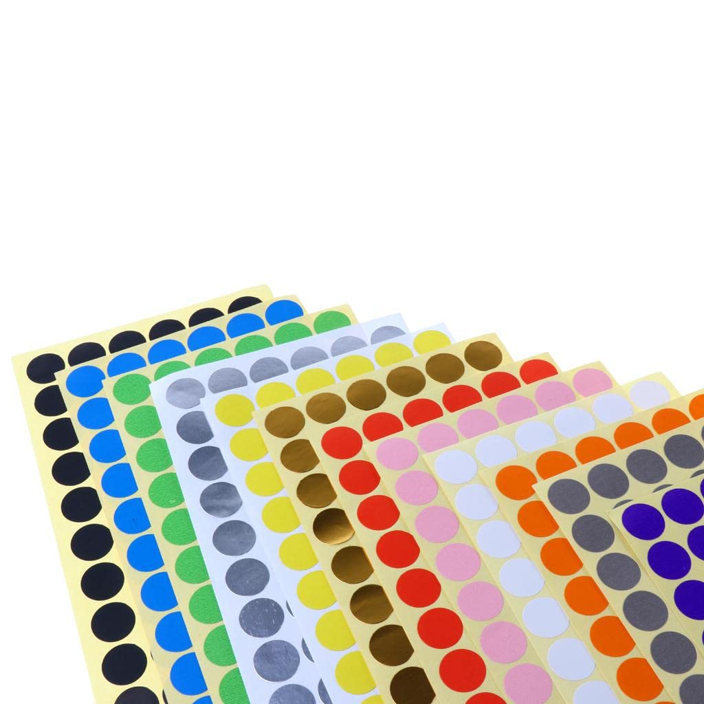 CALANDIS® 4200 Coloured Dot Stickers Round Spot Circles Dots Paper Labels Blue Adhesive Paper