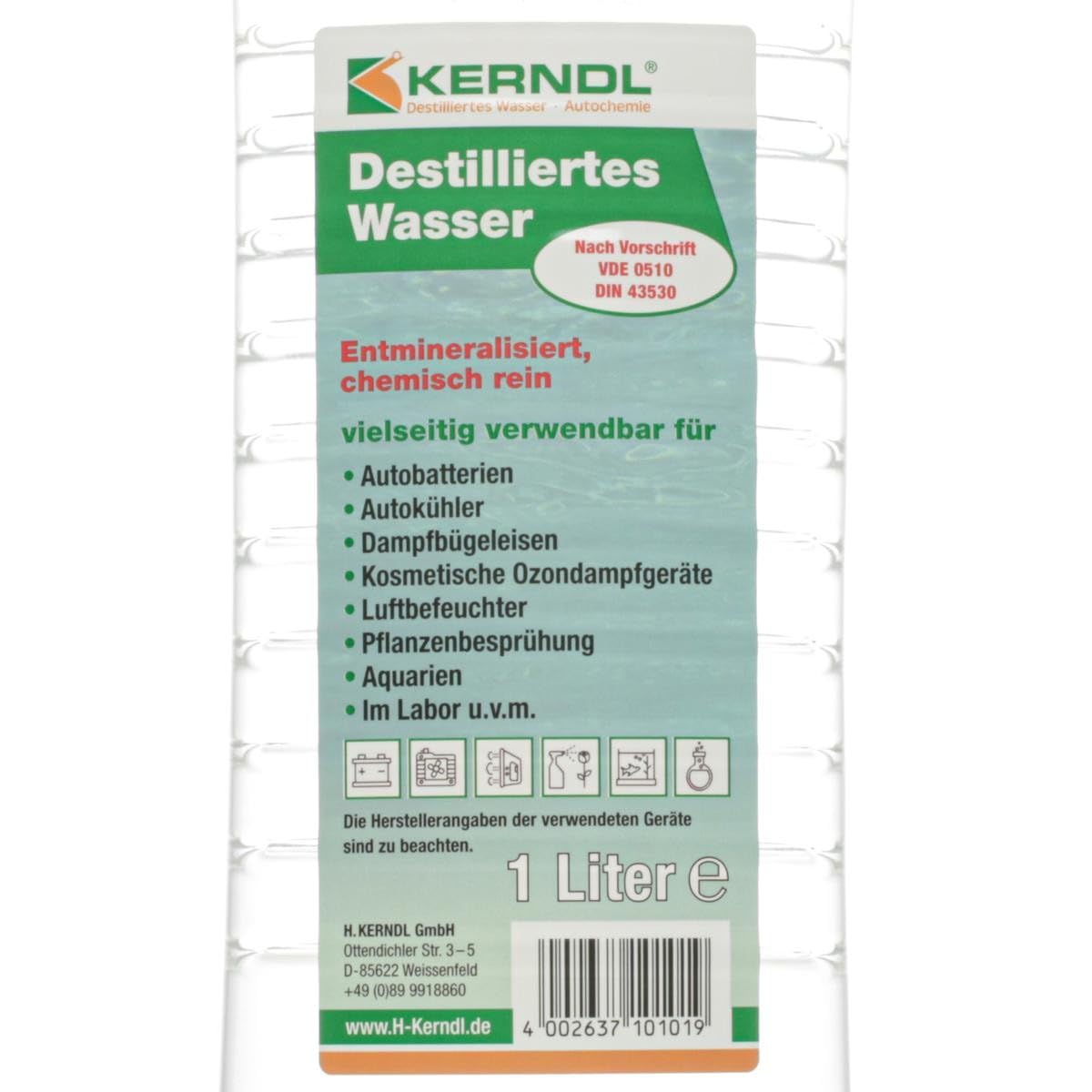 Eau distillée Kerndl 1 litre S10101
