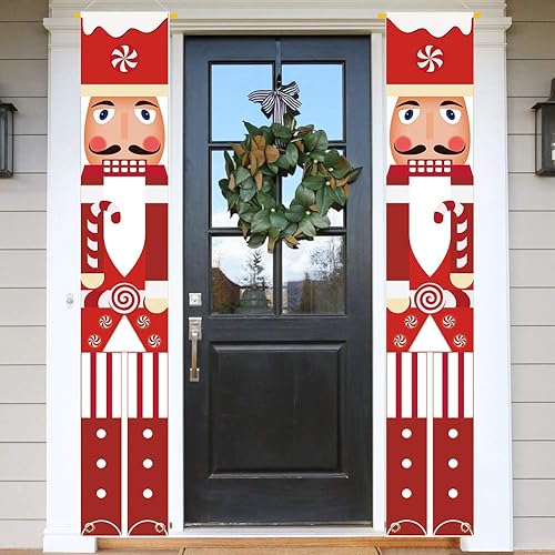 Miniatura 5 de Cartel de soldado cascanueces para porche, bastón de Navidad, caramelo para puerta delantera, colgante para el día más dulce, Navidad, vacaciones,