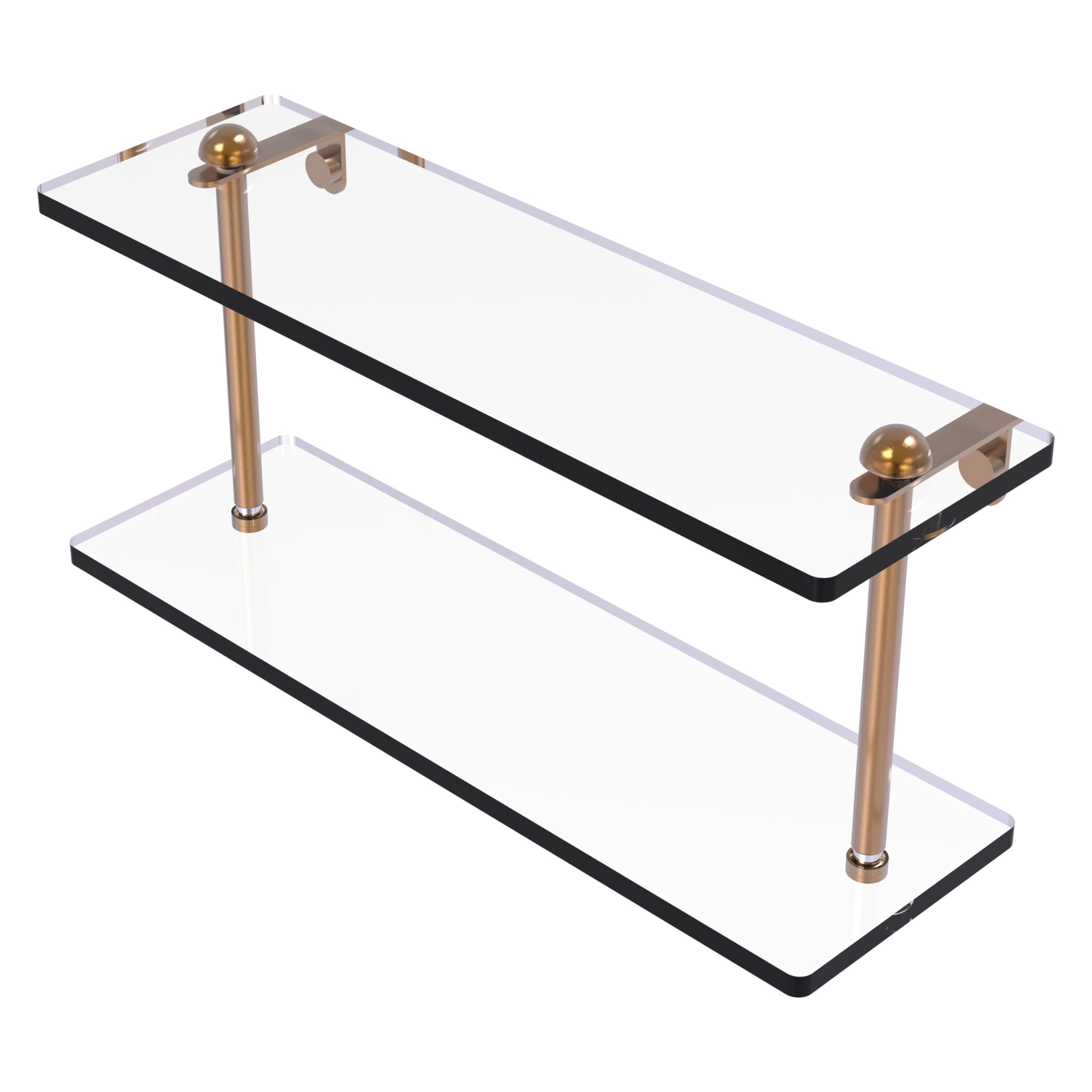 Allied Brass RC-2/16-BBR 16 Inch Two Tiered Glass Shelf, Brushed Bronze
