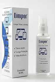 Spray para Limpeza de Telas e Lentes, 60 mL, Secagem Rápida, para Celulares, Tablets, Notebooks, Óculos e Câmeras
