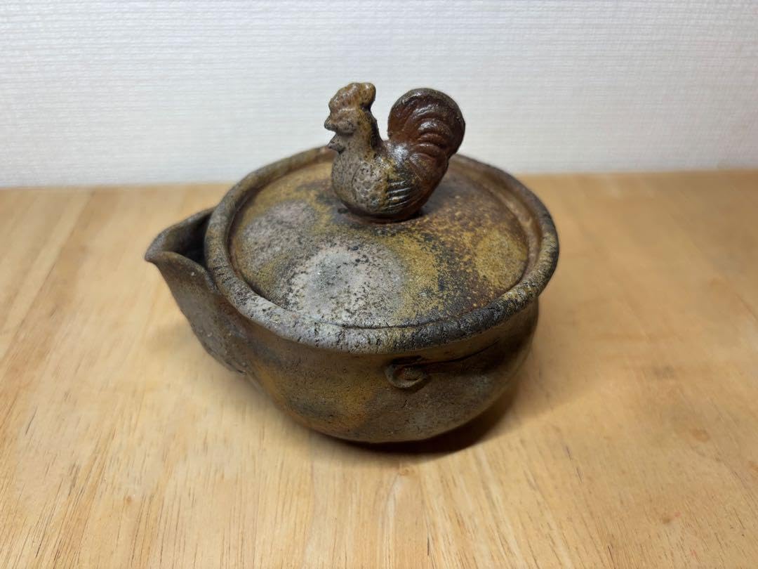 54.備前焼 宝瓶 登り窯 鶏 にわとり ニワトリ 手びねり 急須 54.備前焼 宝瓶 登り窯 鶏 にわとり ニワトリ 手びねり 急須