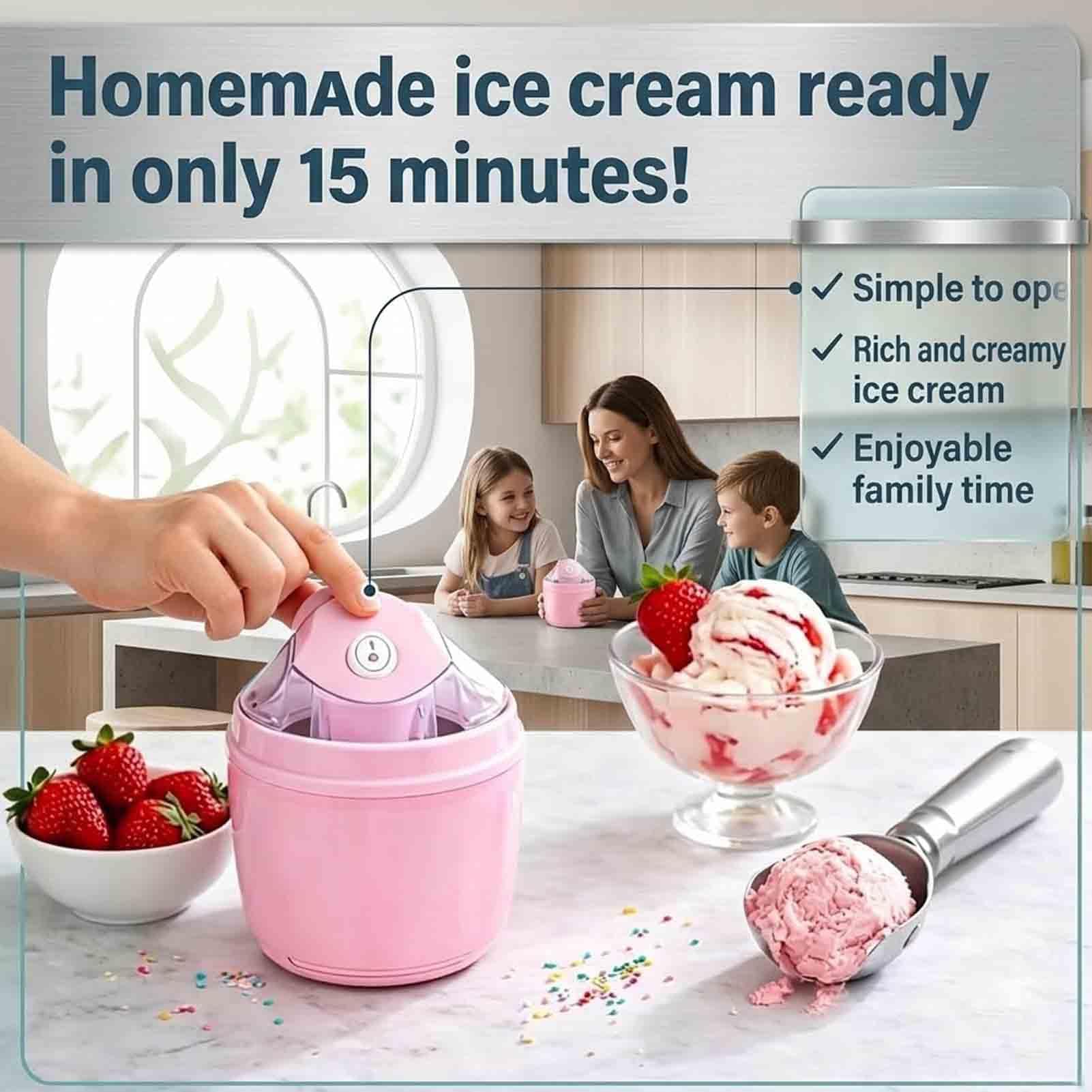 Heladeras Hacer Helado, Ice Cream Maker Maquina de Helados Maquina para Hacer Helados Ice Cream Maker Machine Blue