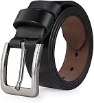 Men Belt Genuine Leather for Regular & Big and Tall (35"-62") Jeans Belt Dress Belt Casual & Work