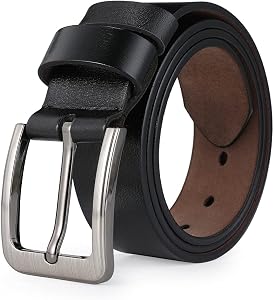 Men Belt Genuine Leather for Regular & Big and Tall (35"-62") Jeans Belt Dress Belt Casual & Work