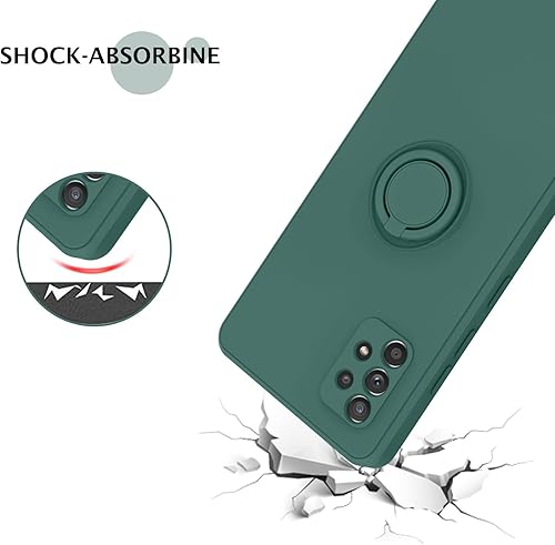 Miniatura 2 de KANGYA - Funda para Samsung Galaxy A52 5G, silicona líquida delgada, soporte con soporte para anillo de dedo, soporte para coche, protección contra