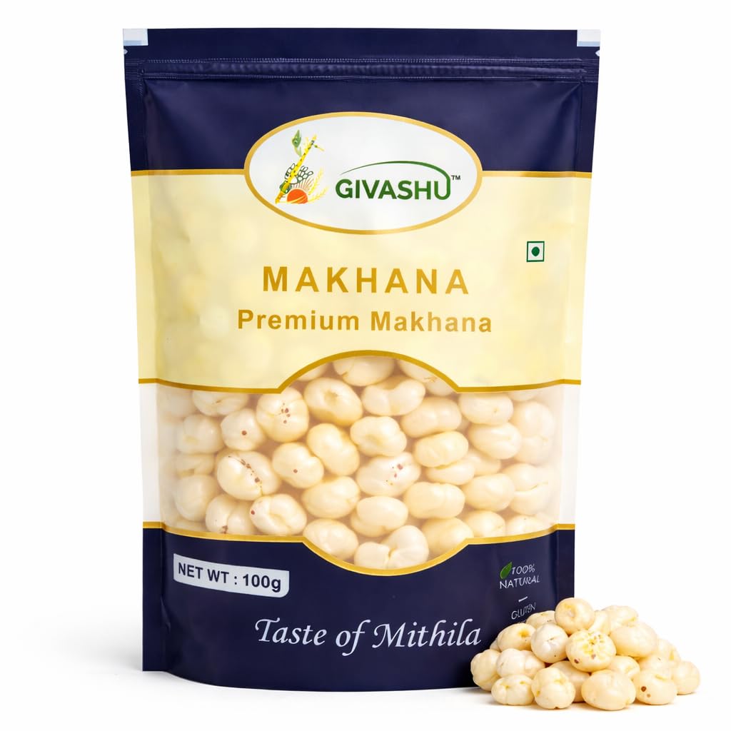 GIVASHU Authentic Mithila Hand-picked Phool Makhana | 100% Natural & Gluten-Free Foxnuts | High Protein & Fiber, Low Calorie Weight Loss Superfood | Perfect Healthy Snack | Traditional Taste - 100GM-image-20