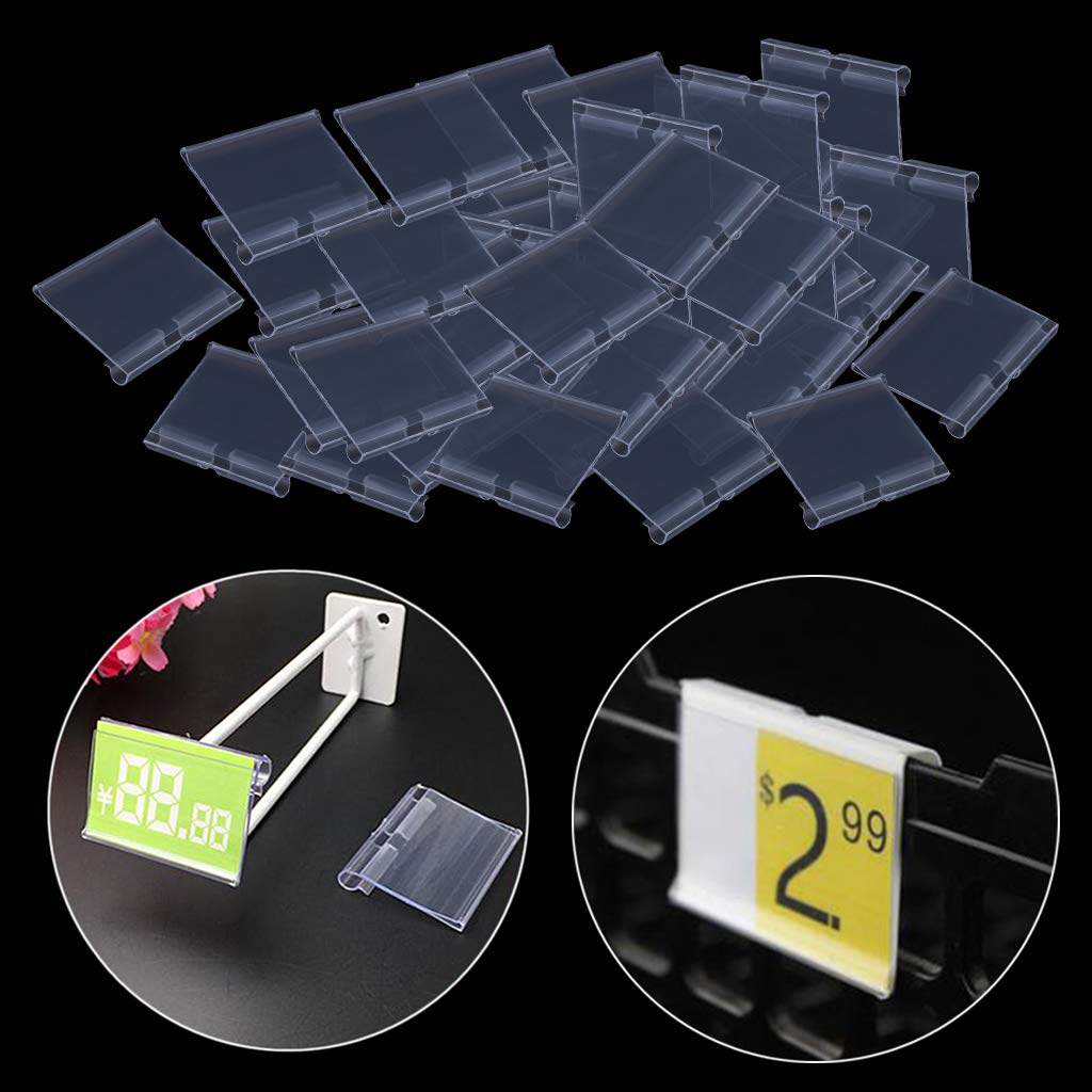 Lot De 50 Porte-étiquettes En Plastique Noir Réutilisables - 3,3 X 4 Cm, Pour Buffet, Boulangerie, Présentation