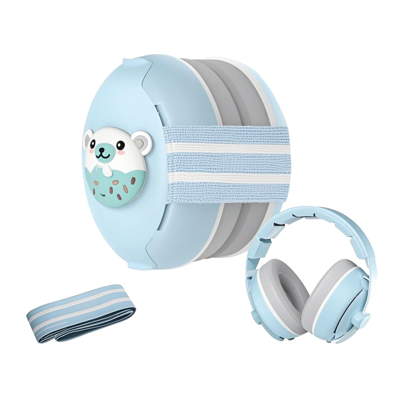 Robofun 2 in 1 Cuffie Neonato Antirumore, Protettori Acustici per Neonati -25dB, Fasce Regolabili, Protezione Acustica Ideale per Neonati fino a 48 Mesi, Confortevoli