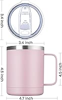 Vista 147 de MEWAY 12oz Coffee Mug With Handle 8 Pack Bulk,Stainless Steel Insulated Travel Tumblers With Sliding Lid,Double Wall Vacuum Camping Cup for Hot &