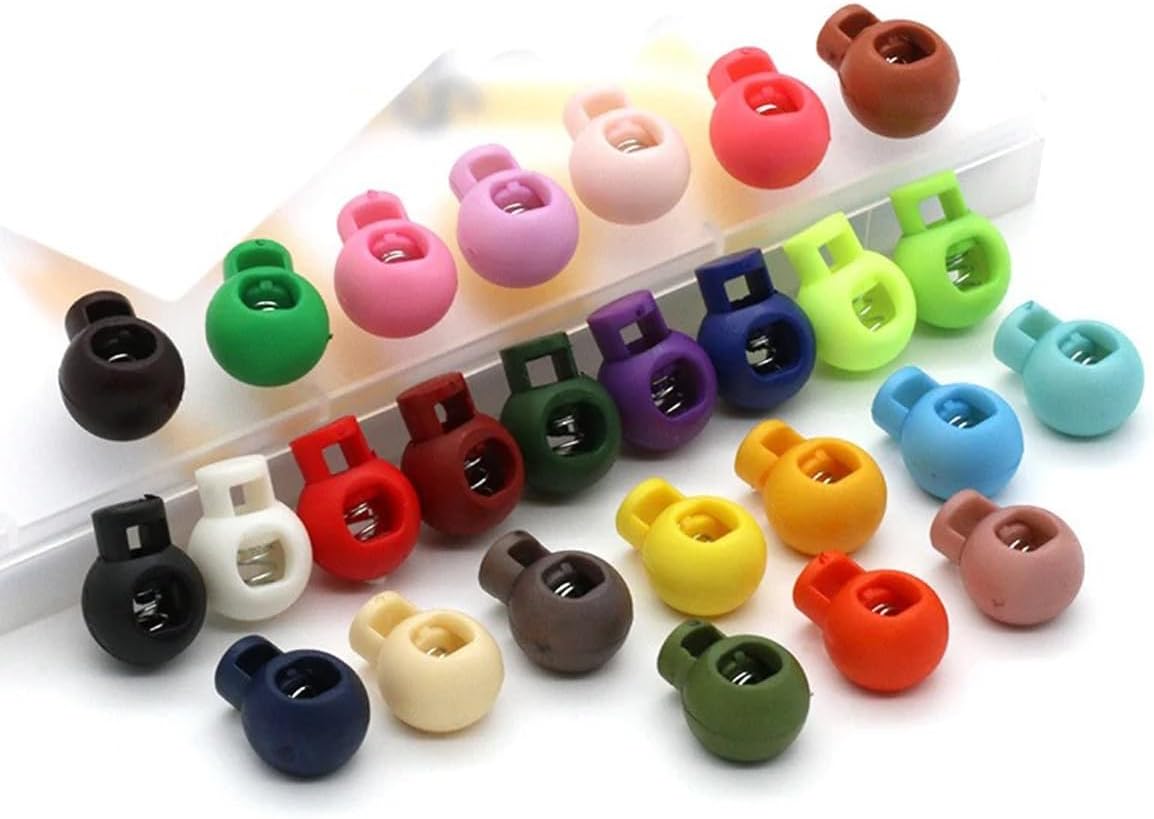 ECYC 10 Pcs Plastic Cord Locks, Spring Toggle Stoppers Cord Lock Toggle Stopper for Clothing, Paracord, Drawstrings, Shoelaces, 04