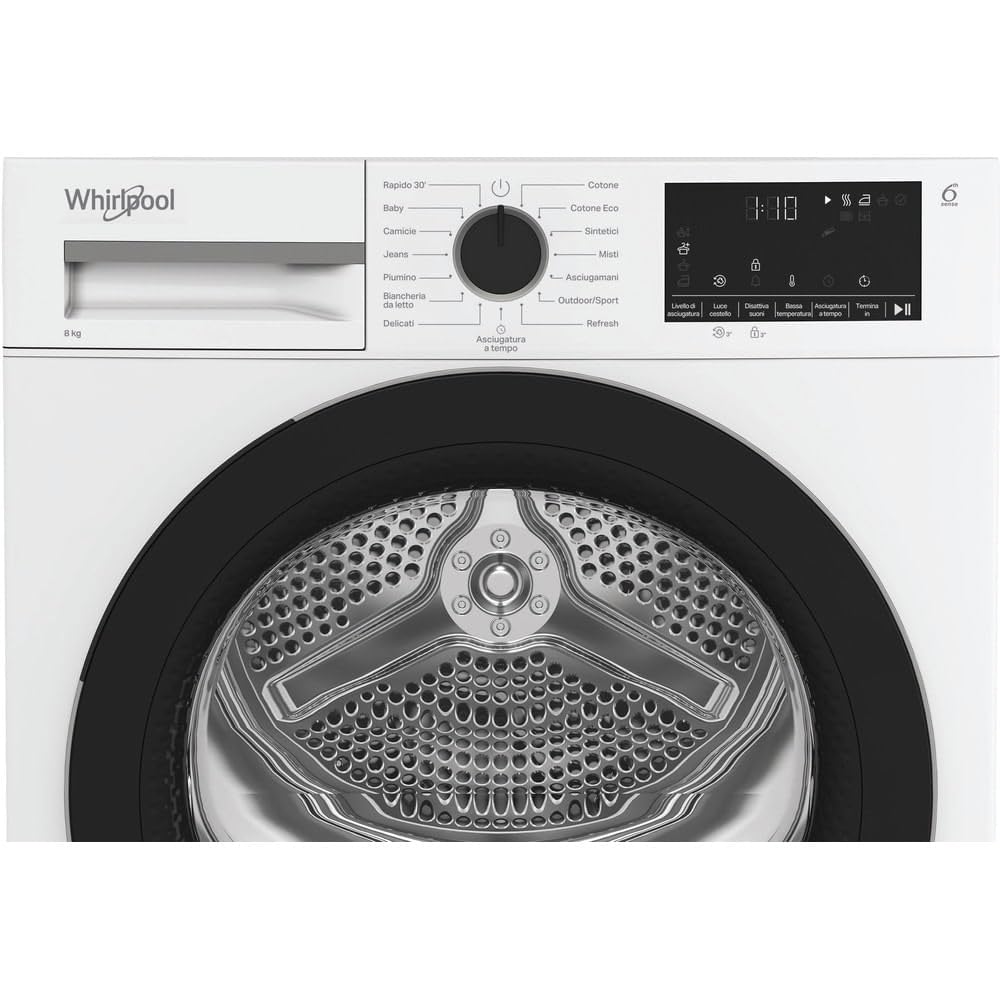 Whirlpool C WD 83M WBS IT, Capacità 8kg, classe D, colore White, Display digitale XL