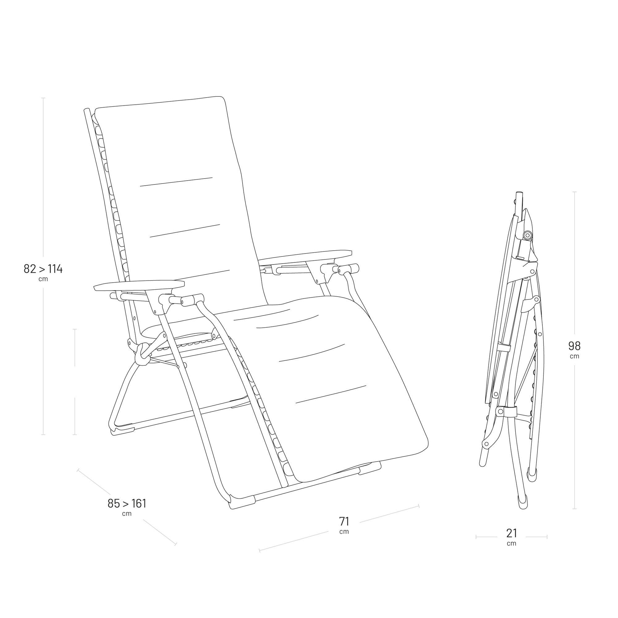 Lafuma - Ensemble Fauteuil Relax matelassé et Accessoires