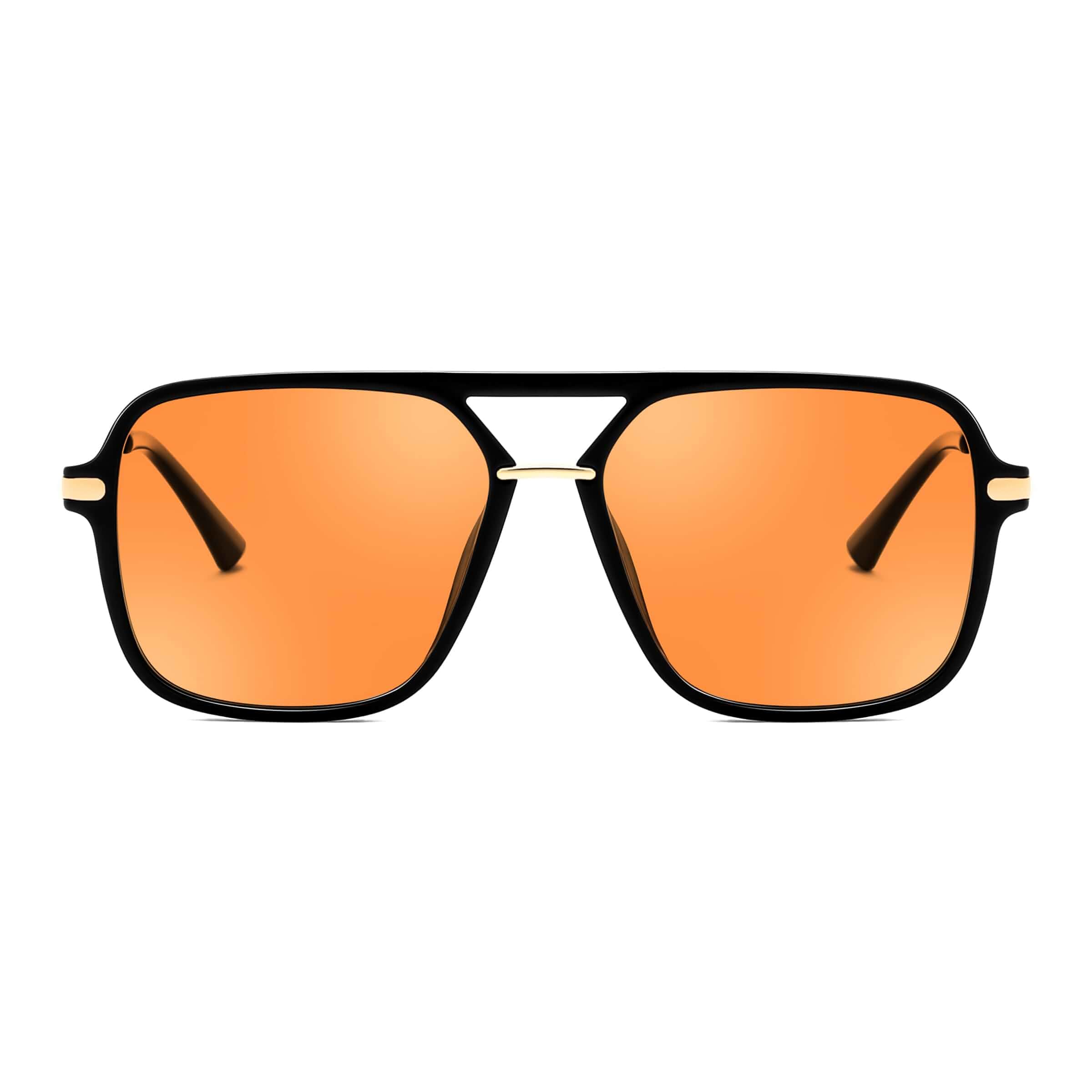 FEISEDY Polarized Aviator Sunglasses Women Men Retro Square Shades B4195 Vintage 70s Square Sunglasses, UV400 Lightweight Frame Stylish Shades for Travel, Beach, Driving，Tangle‑Free Nose Pads