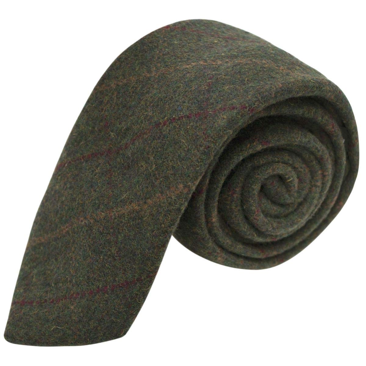 King & Priory Heritage Check Moss Green Tie