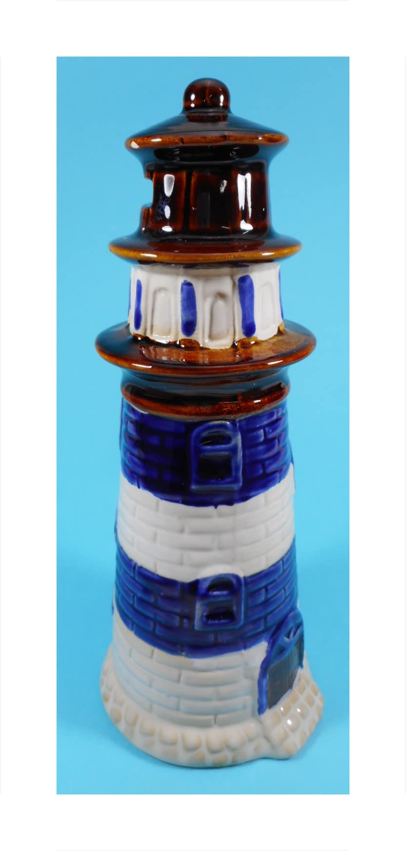 Große Spardose Leuchtturm – 18 Cm Hoch, Aus Kunstharz, Handbemalt, Mit Drehverschluss, Für Kinder & Erwachsene
