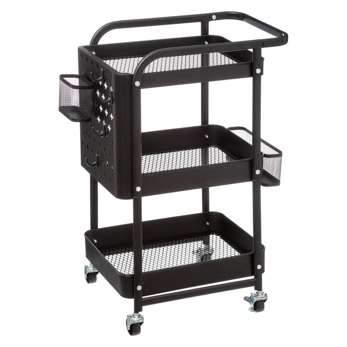 5 five simply smart 5Five Black Metal Trolley with Wheels 52 cm